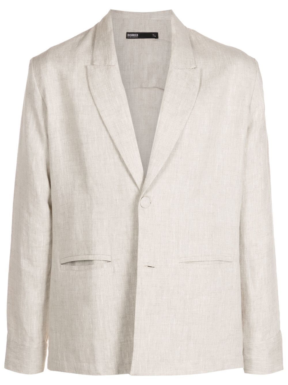 linen single-breasted blazer