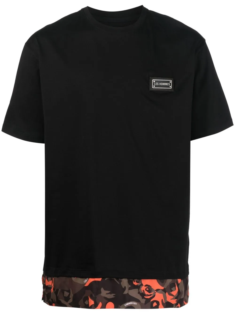 

Les Hommes playera con placa del logo - Negro