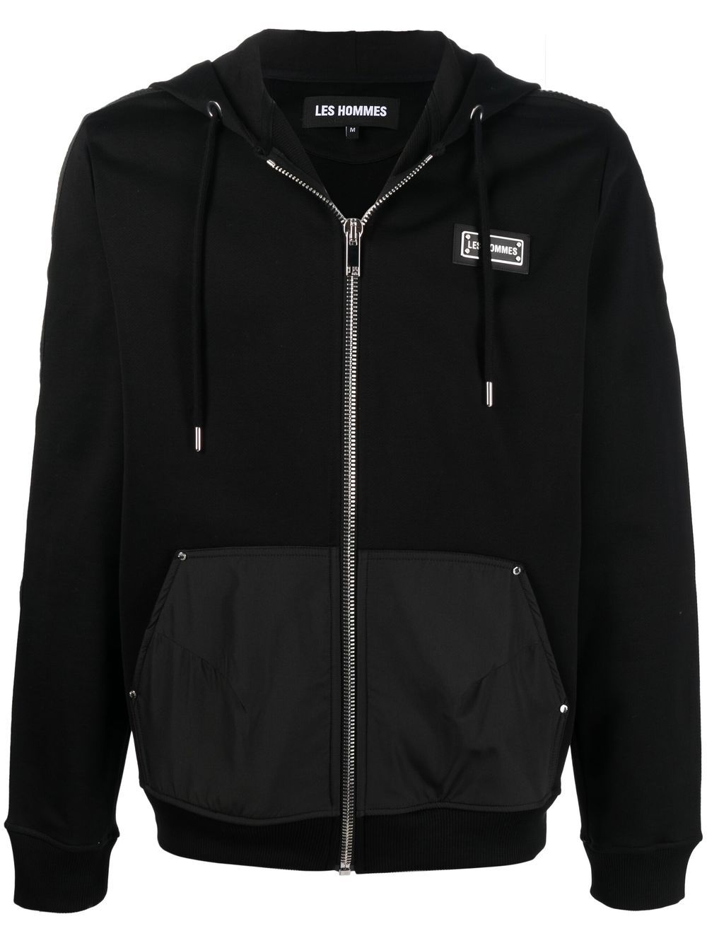 

Les Hommes hoodie con placa del logo - Negro