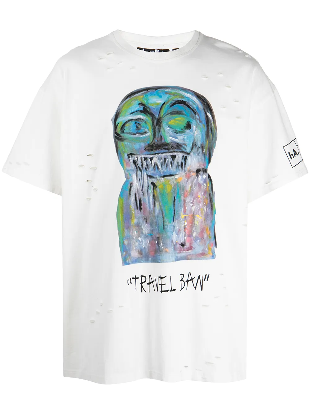 

Haculla graphic-print distressed-effect T-shirt - White