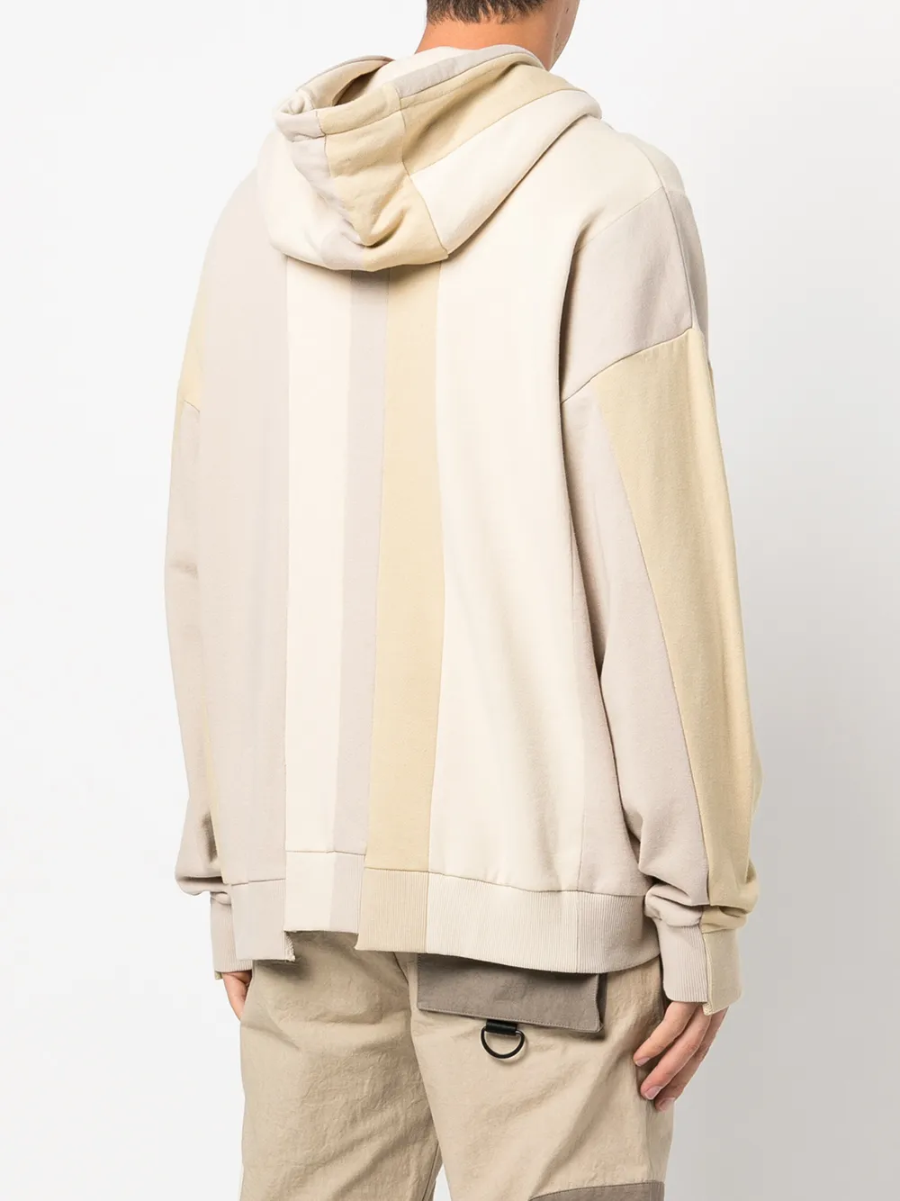 Shop Mostly Heard Rarely Seen Spliced Text Long-sleeve Hoodie In Neutrals