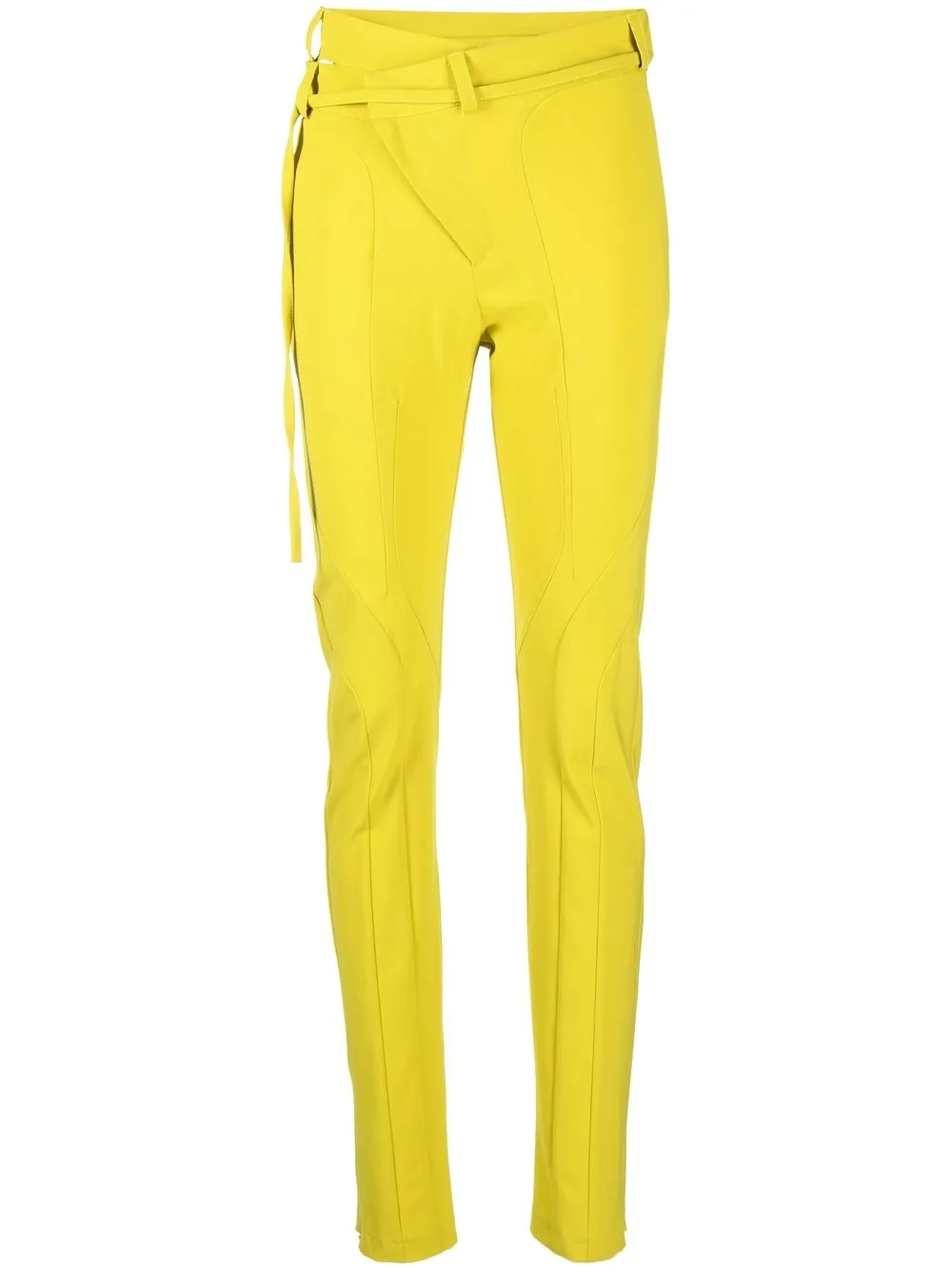 Ottolinger High-waisted Wrap-design Trousers In Gelb