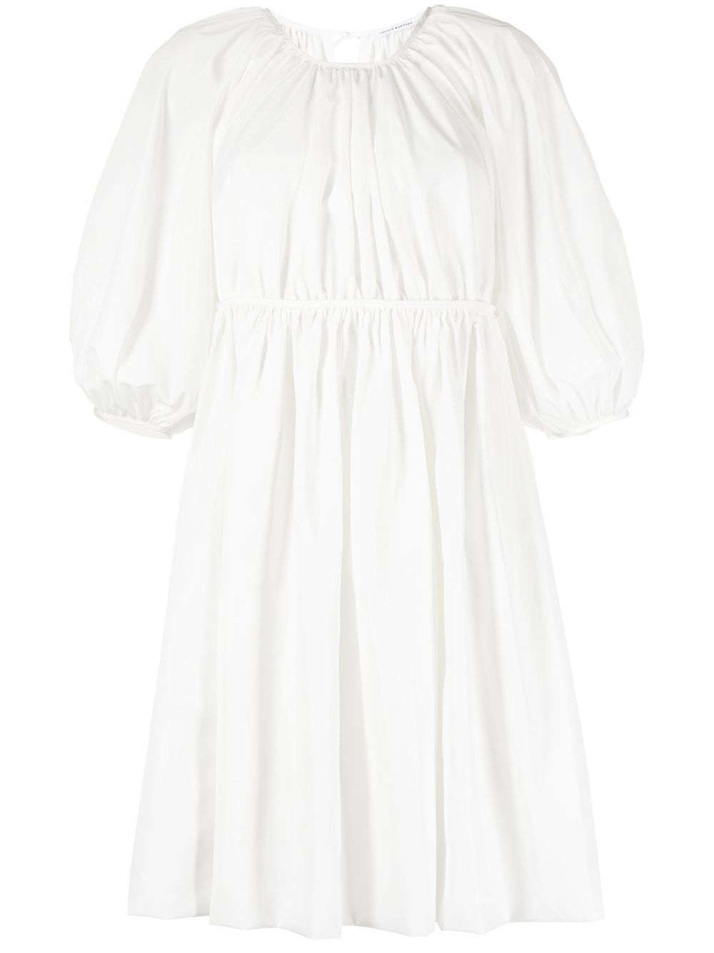 

Cecilie Bahnsen vestido midi fruncido - Blanco