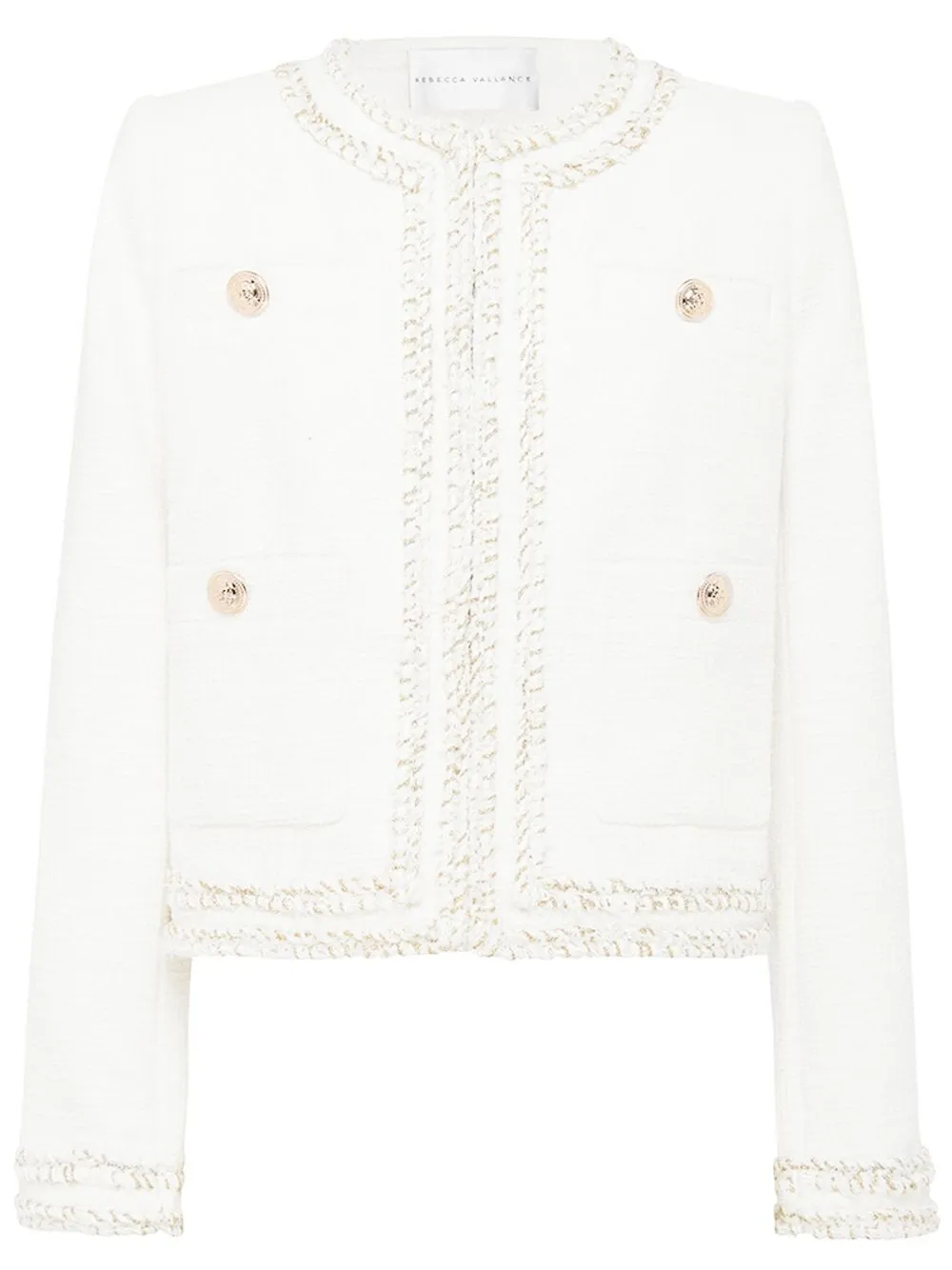 Rebecca Vallance Sigourney Metallic Thread Tweed Jacket - Farfetch