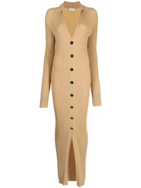 Leigh ribbed-knit cardigan dress