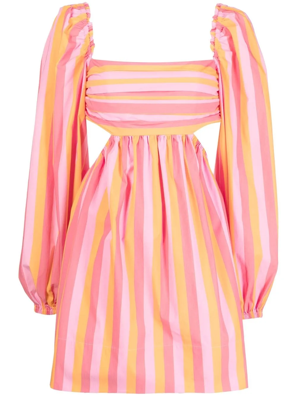 

Rebecca Vallance Mimi striped puff-sleeved mini dress - Pink