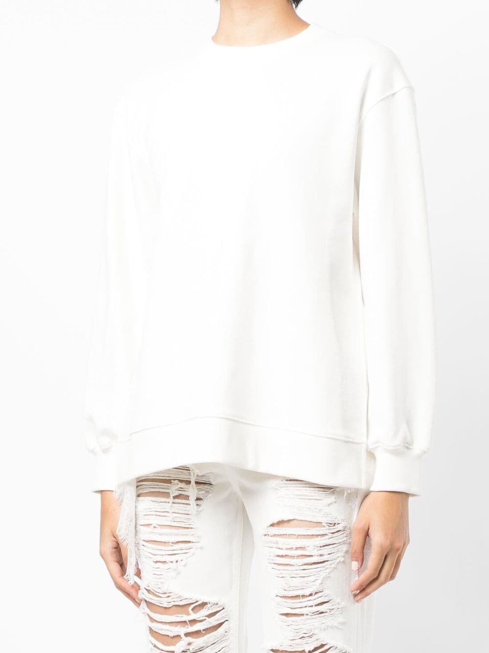 Shop Goen J Lace Trim Sweatshirt In White