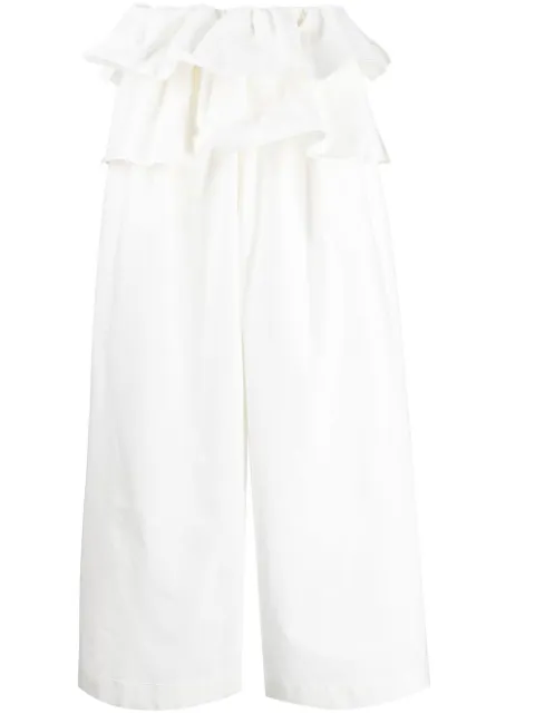 Goen.J high-waisted ruffled trousers