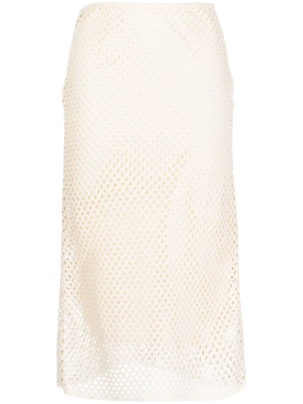 

Goen.J open-knit midi skirt - White