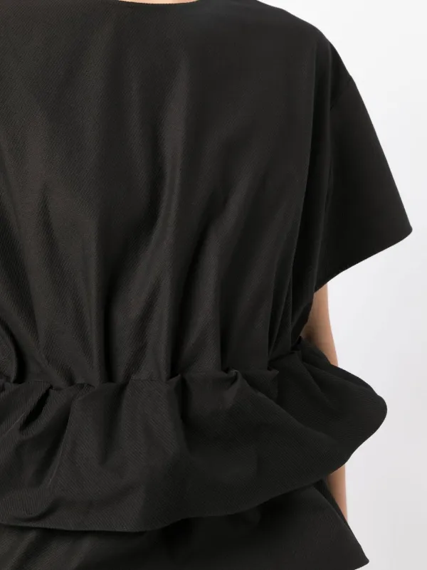 Goen.J Ruffled short-sleeved Top | Black | FARFETCH GE