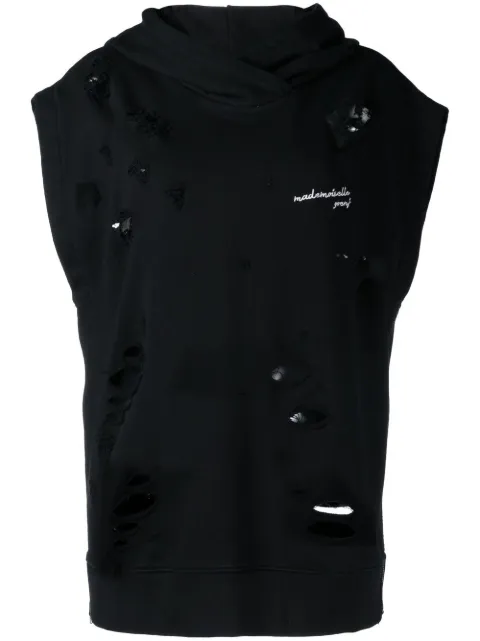 Goen.J distressed sleeveless hoodie
