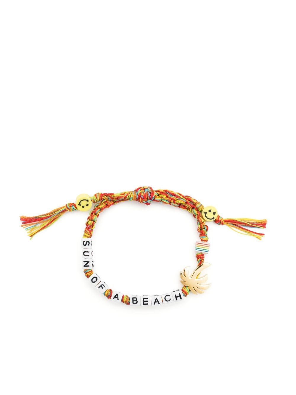 Palm Angels bead quote braided bracelet - Yellow