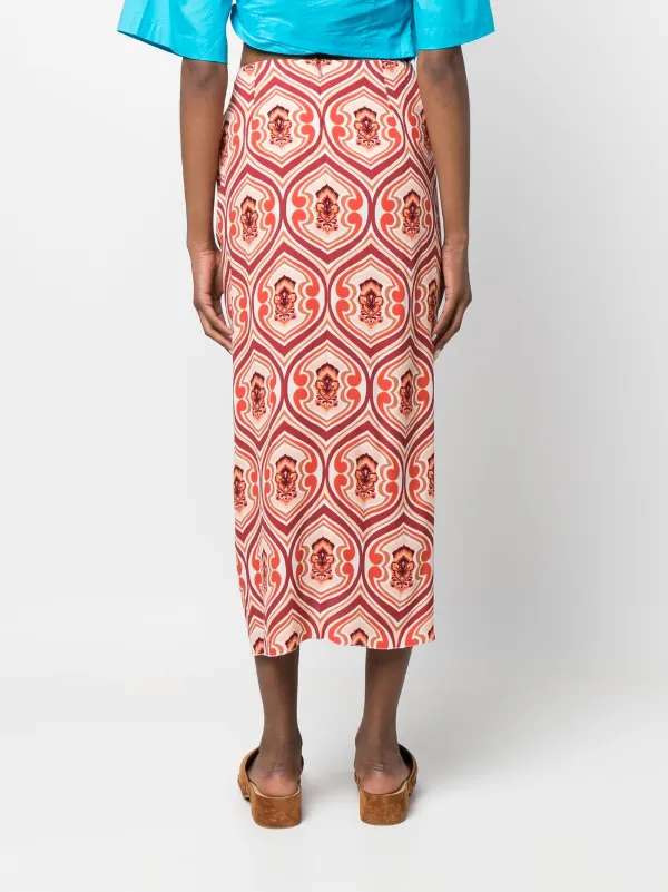 ETRO floral-print sarong skirt - Black