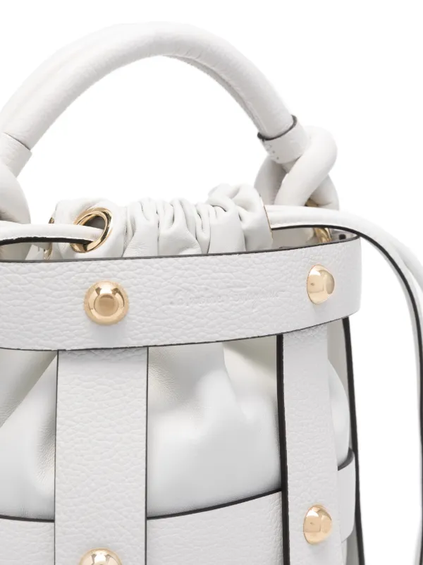 Ferragamo stud embellished Bucket Bag White FARFETCH IE
