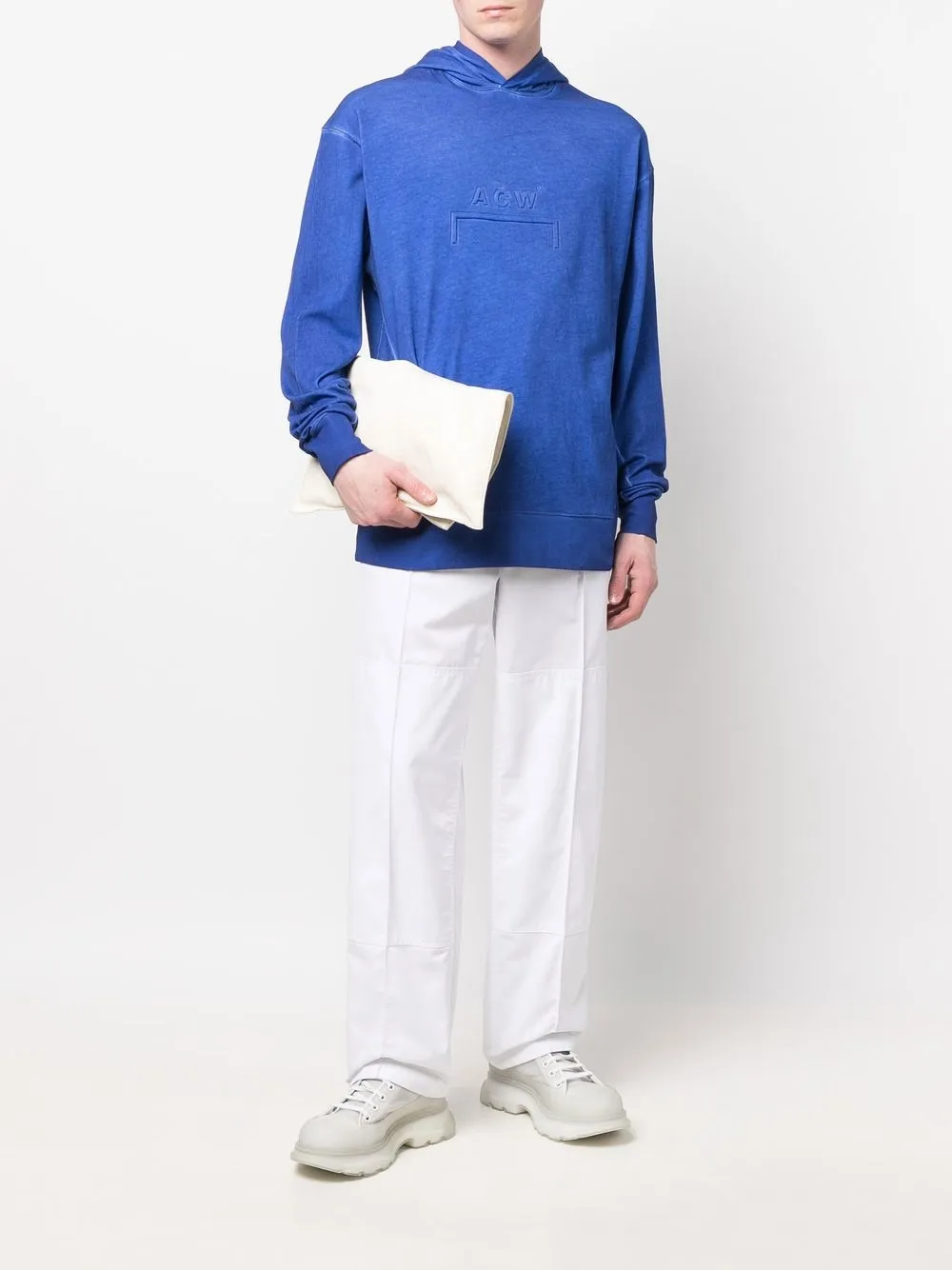 A-COLD-WALL* Hoodie met logo reliëf - Blauw