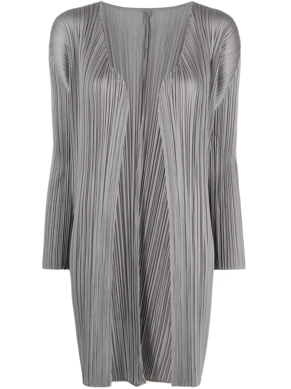 

Pleats Please Issey Miyake abrigo slip-on plisado - Gris