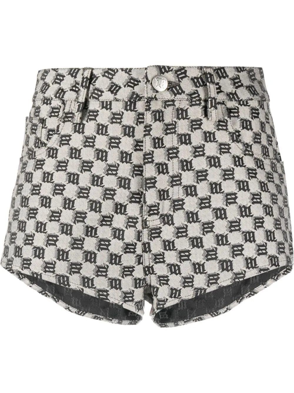 

MISBHV motif-print high-waisted shorts - Neutrals