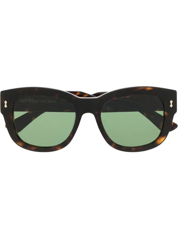 Gucci Eyewear rectangular frame Tortoiseshell Sunglasses Farfetch