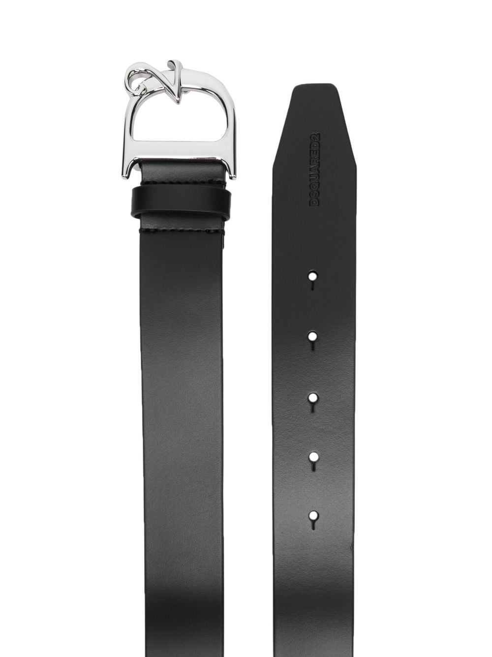 Image 2 of DSQUARED2 KIDS logo-buckle leather belt