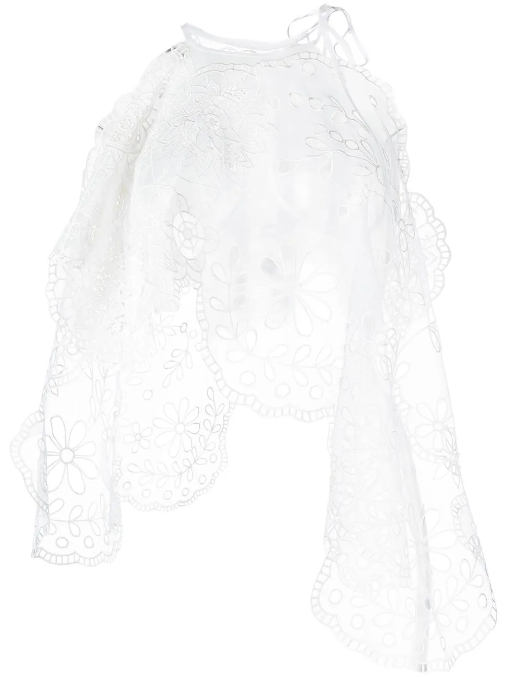 

Biyan floral-lace detail blouse - White