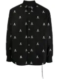 Mastermind World embroidered-skull long-sleeve shirt - Black
