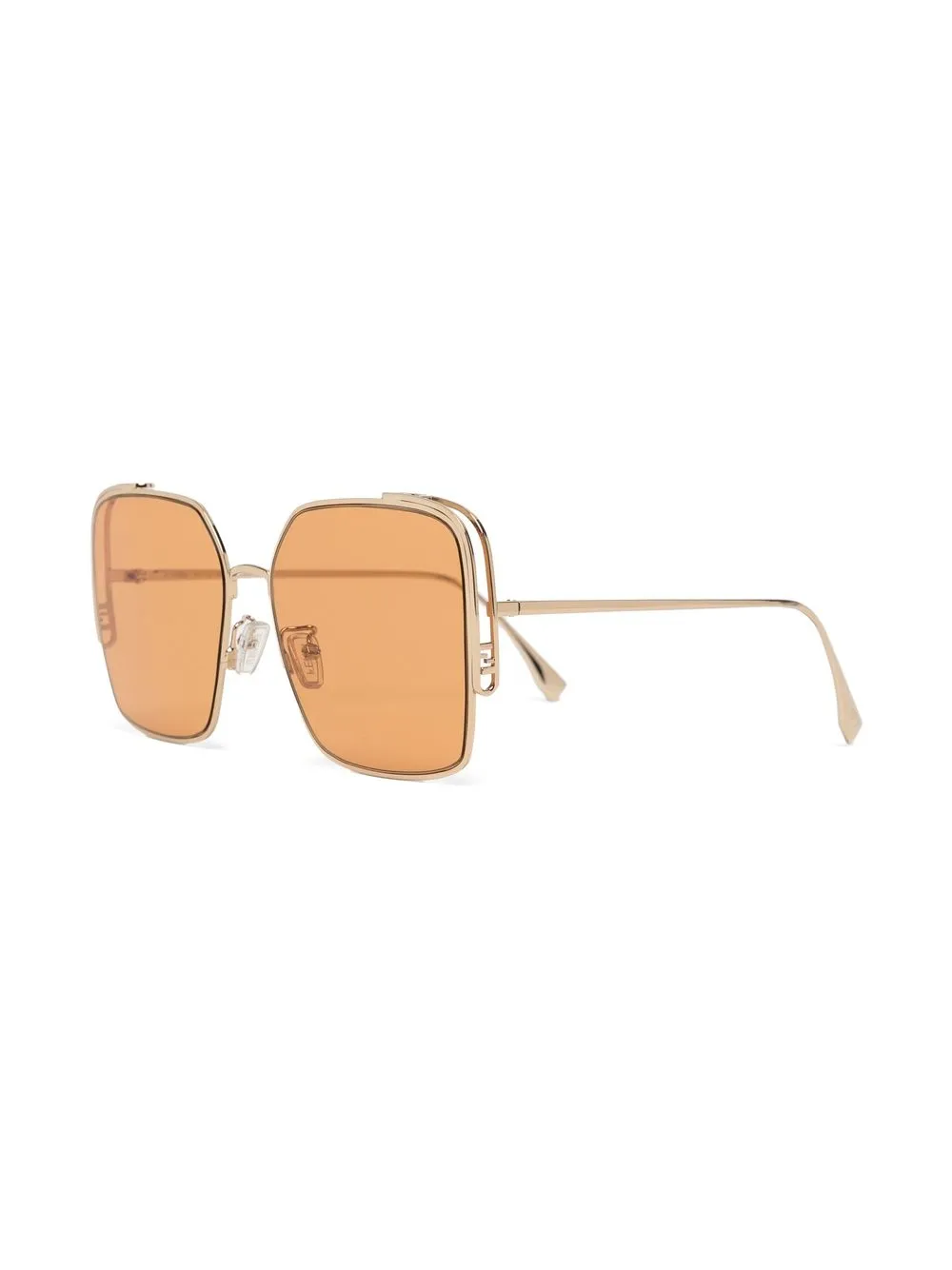 Fendi Eyewear Zonnebril met vierkant montuur - Oranje