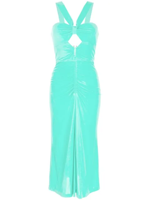 ruched halterneck dress