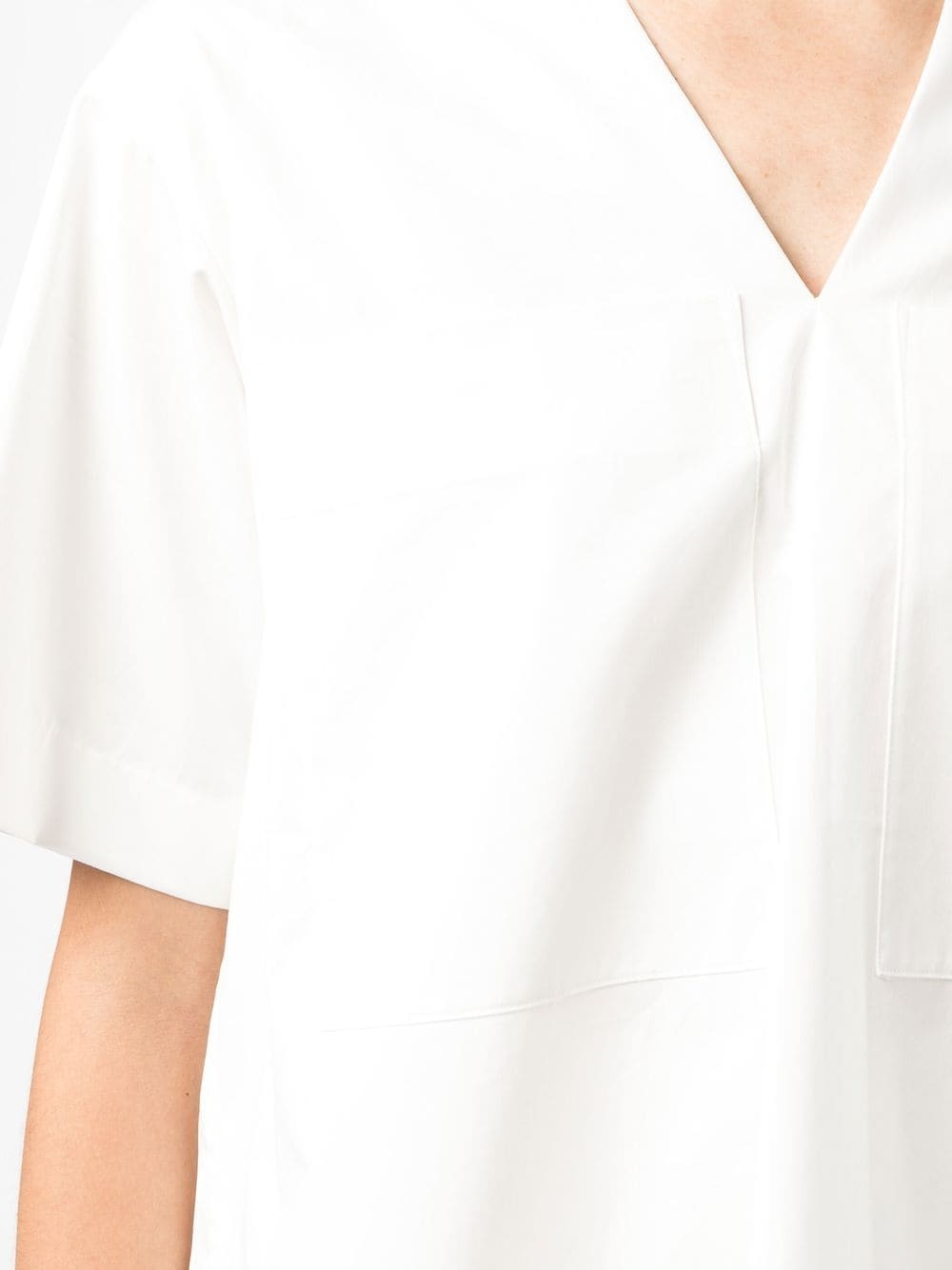 Shop Goen J Short Sleeve Blouse In White