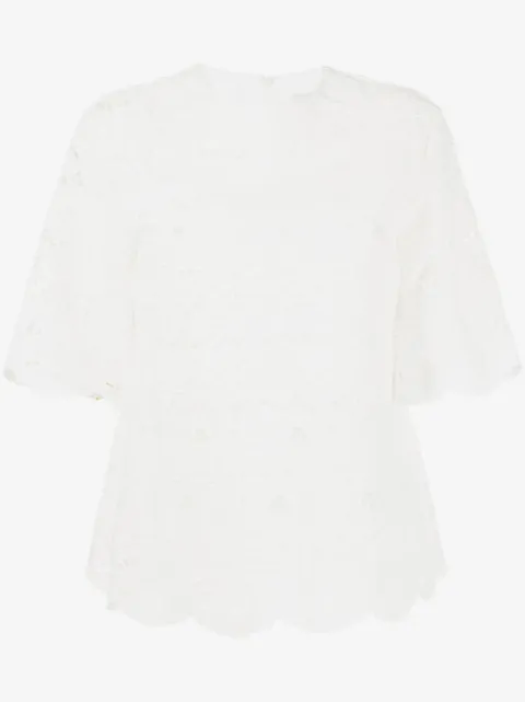 Goen.J broderie-anglaise floral knitted top