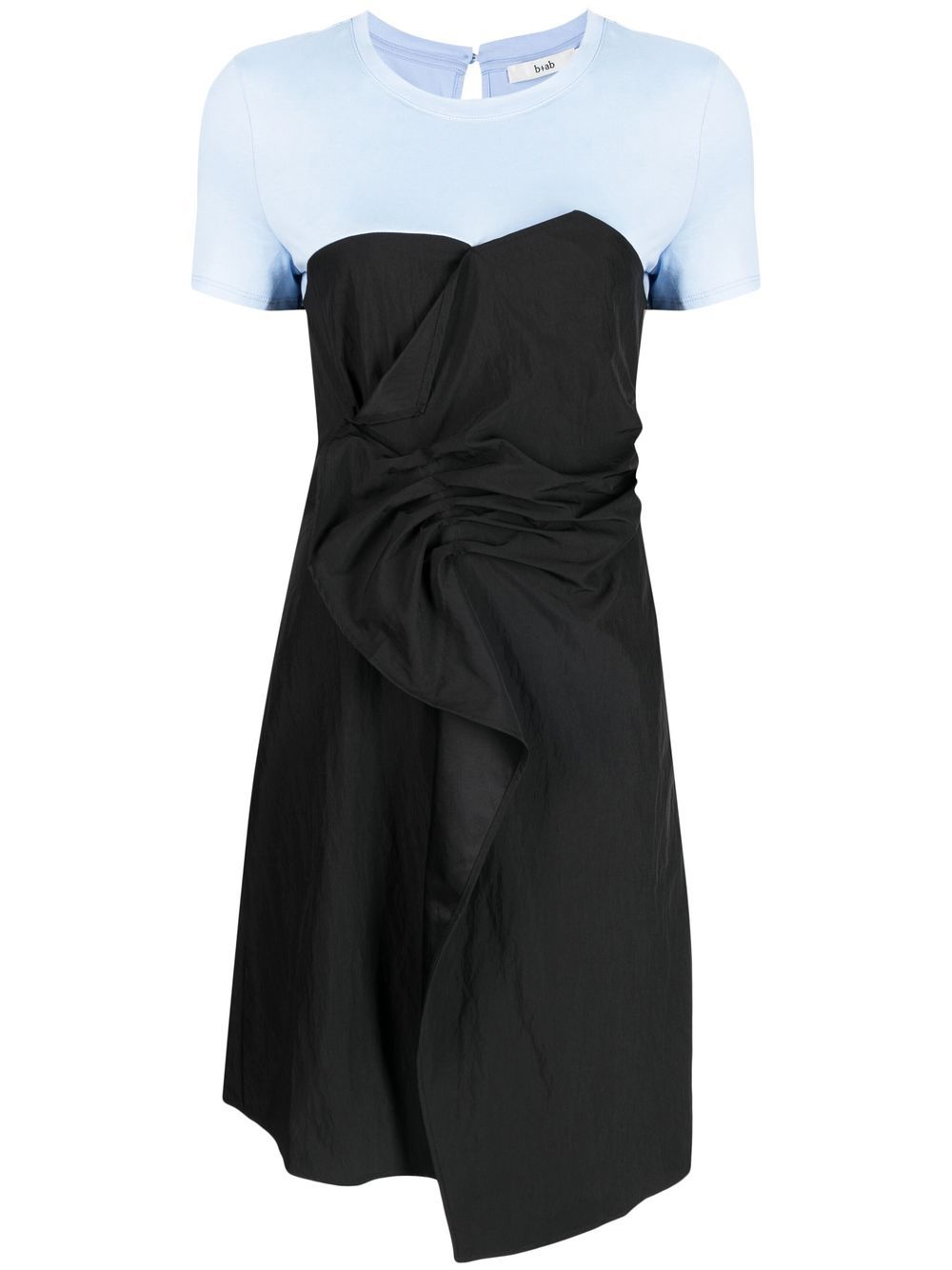 B+ab Layered Ruffle-detail T-shirt Dress In Black
