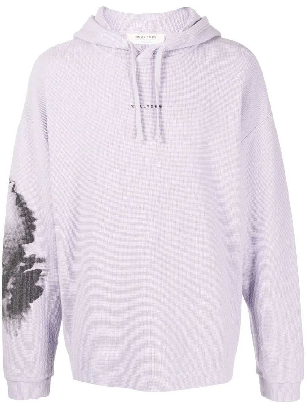 logo-print textured hoodie