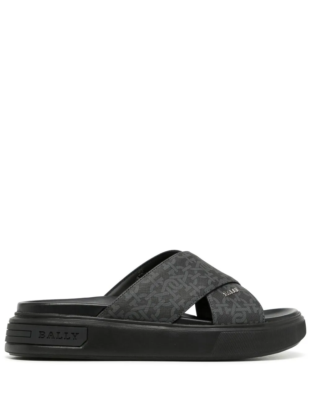 

Bally sandalias con tiras cruzadas y monograma - Negro
