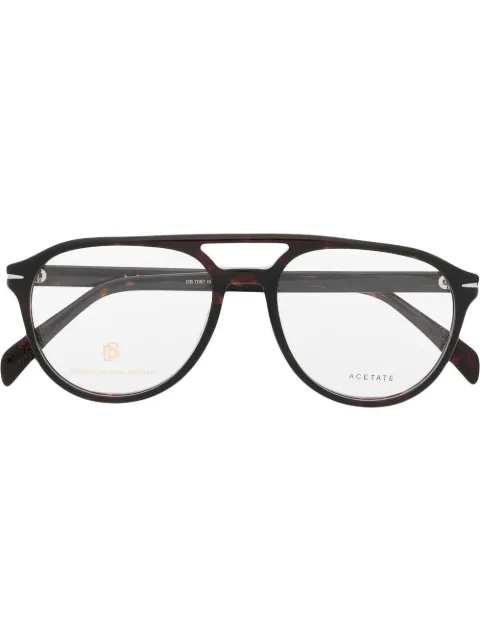 Eyewear by David Beckham tortoiseshell pilot-frame glasses
