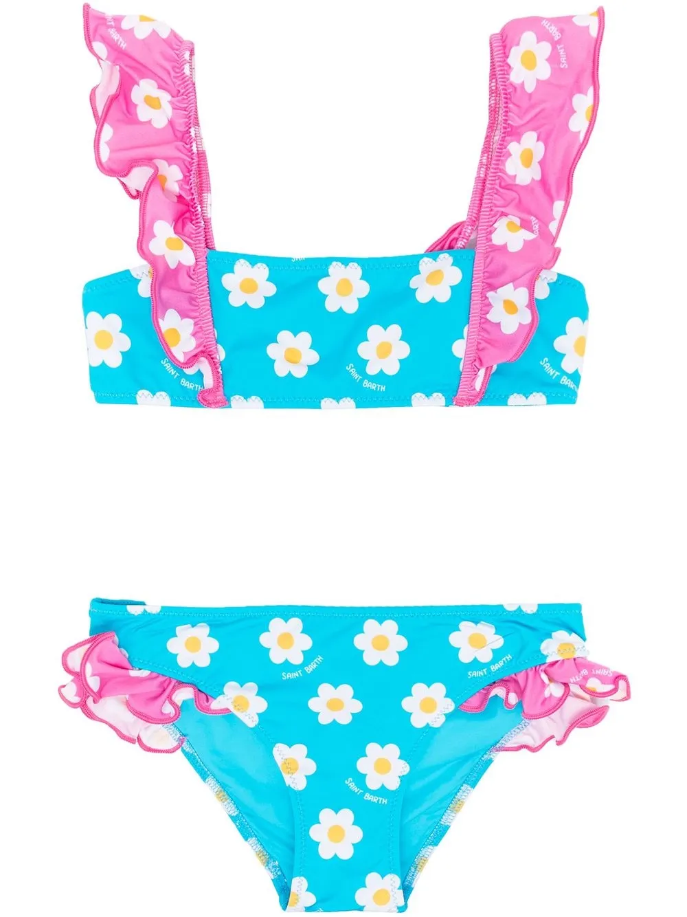 

MC2 Saint Barth Kids Lindy happy daisy-print bikini - Blue