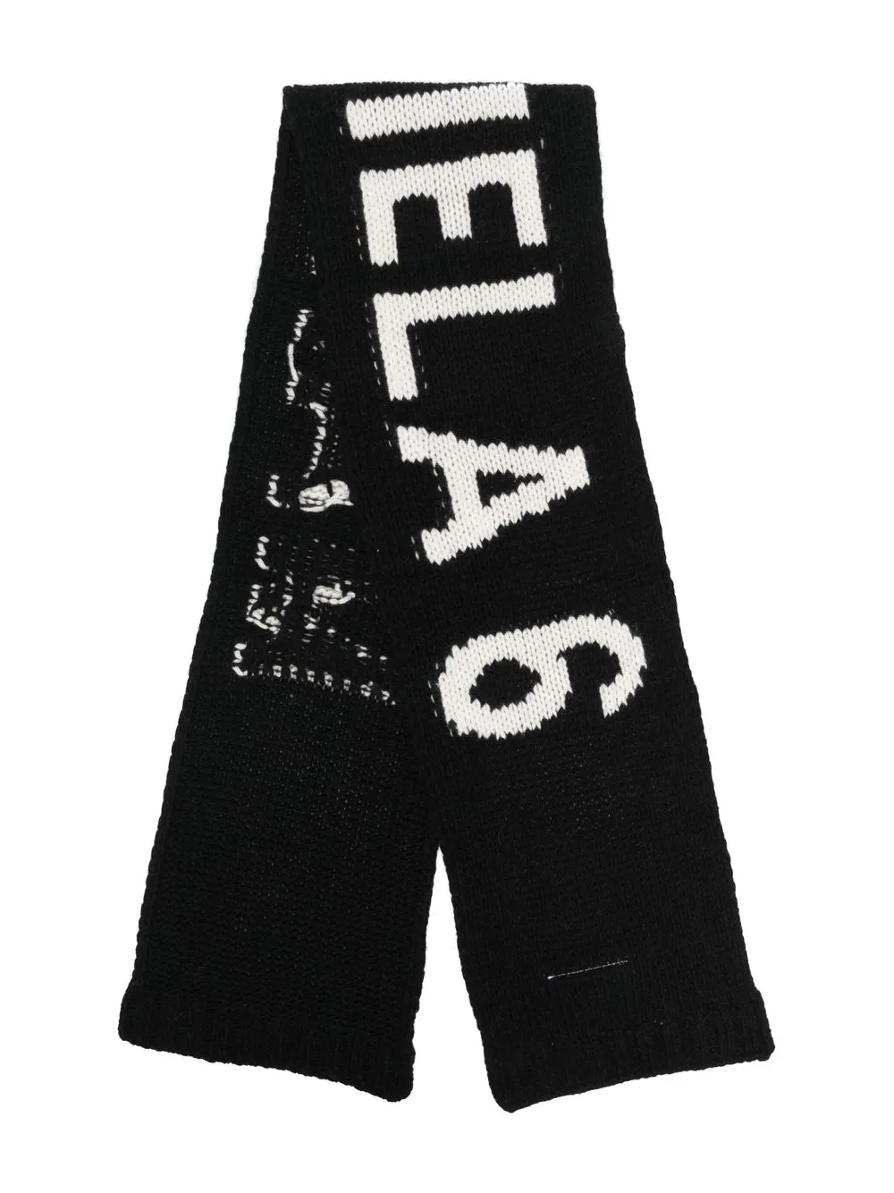 

MM6 Maison Margiela Kids logo-print knit scarf - Black