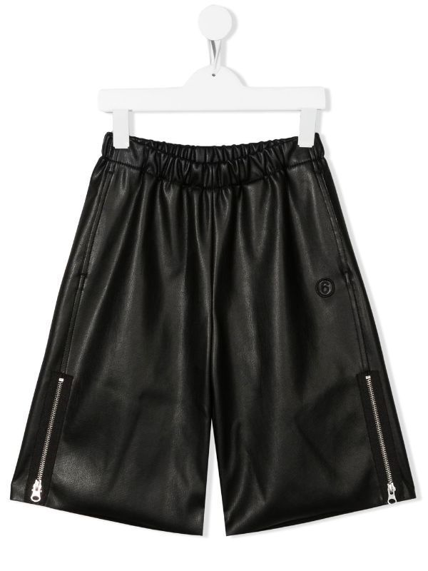 MM6 Maison Margiela fake leather shorts - パンツ