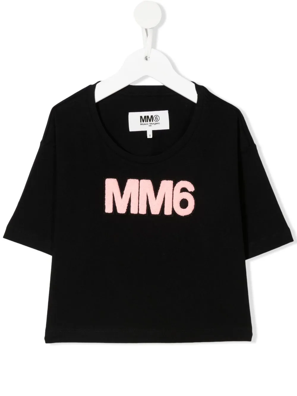 

MM6 Maison Margiela Kids playera con parche del logo - Negro