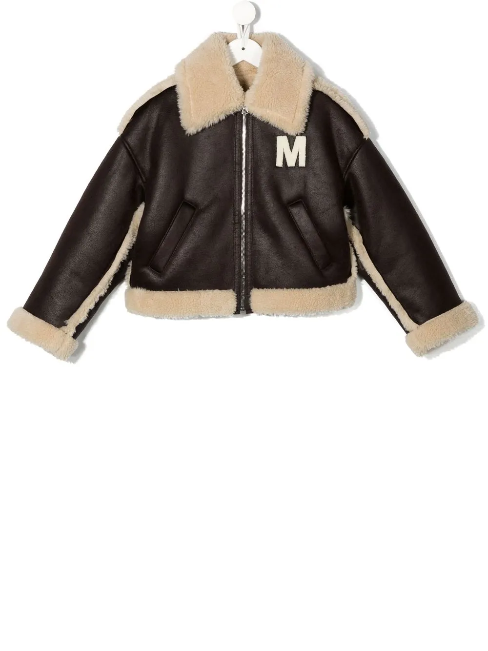 MM6 Maison Margiela Kids シアリングトリム レザージャケット - Farfetch