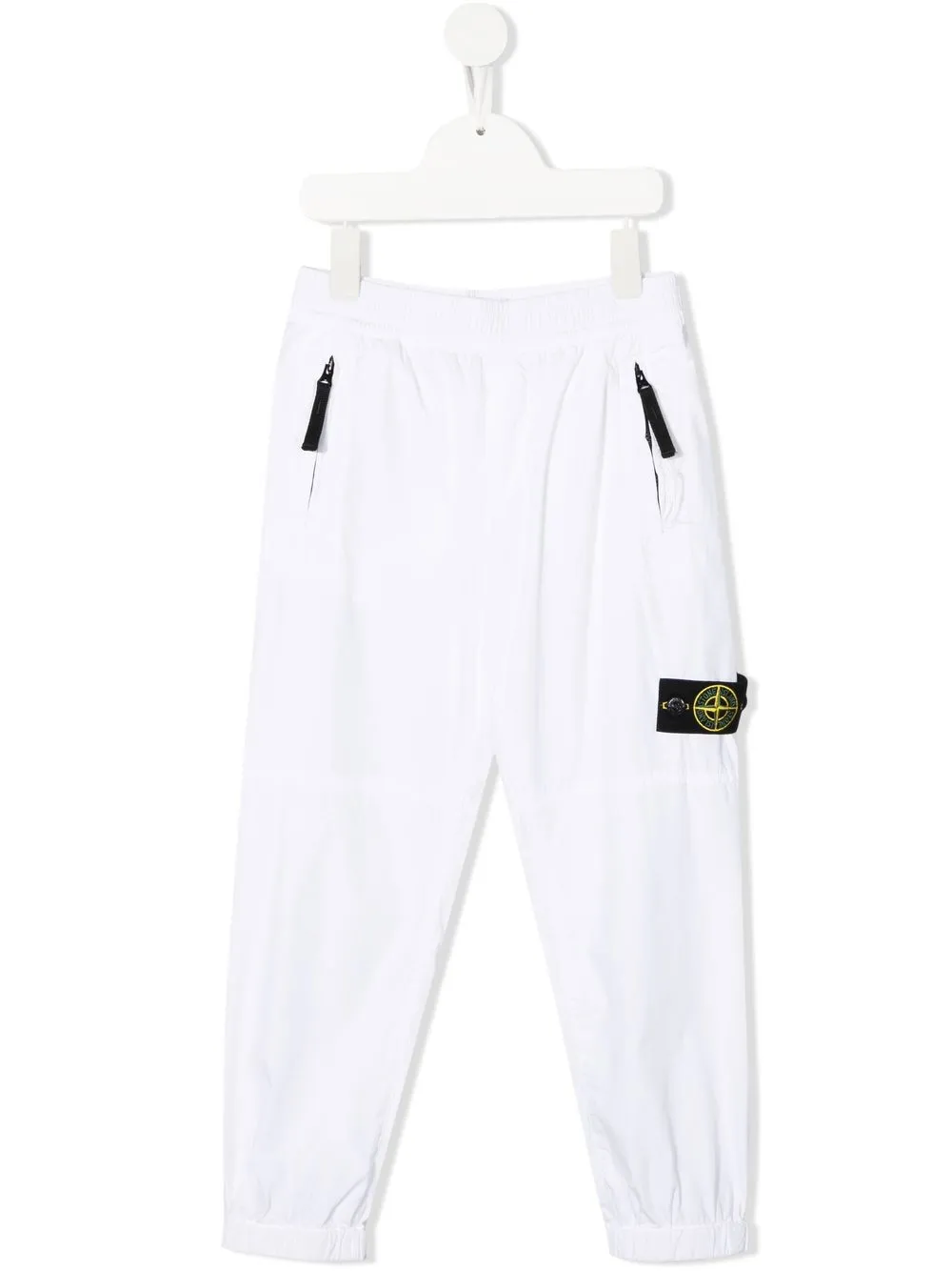 

Stone Island Junior side logo-patch trousers - White