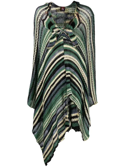 Poncho long en maille à rayures - VITELLI - Modalova