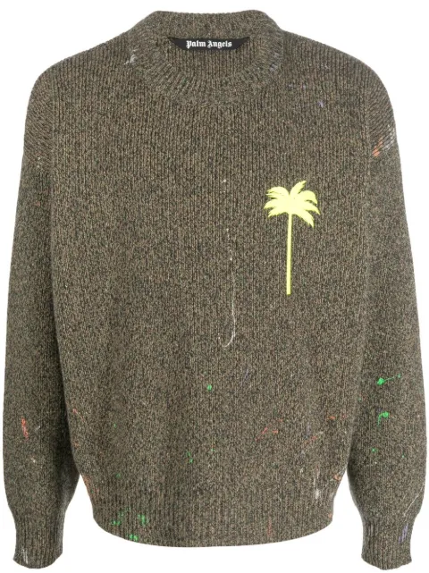 Palm Angels Palm Tree-embroidered jumper
