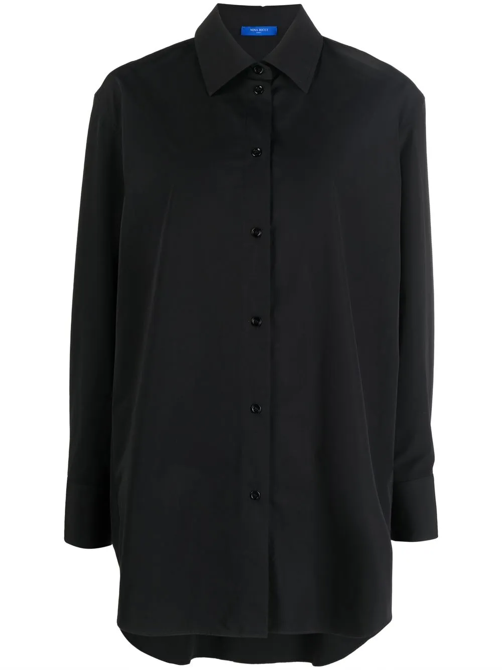 

Nina Ricci embroidered logo oversized shirt - Black