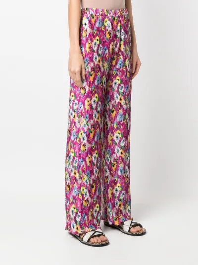 pleated floral-print trousers | MSGM 