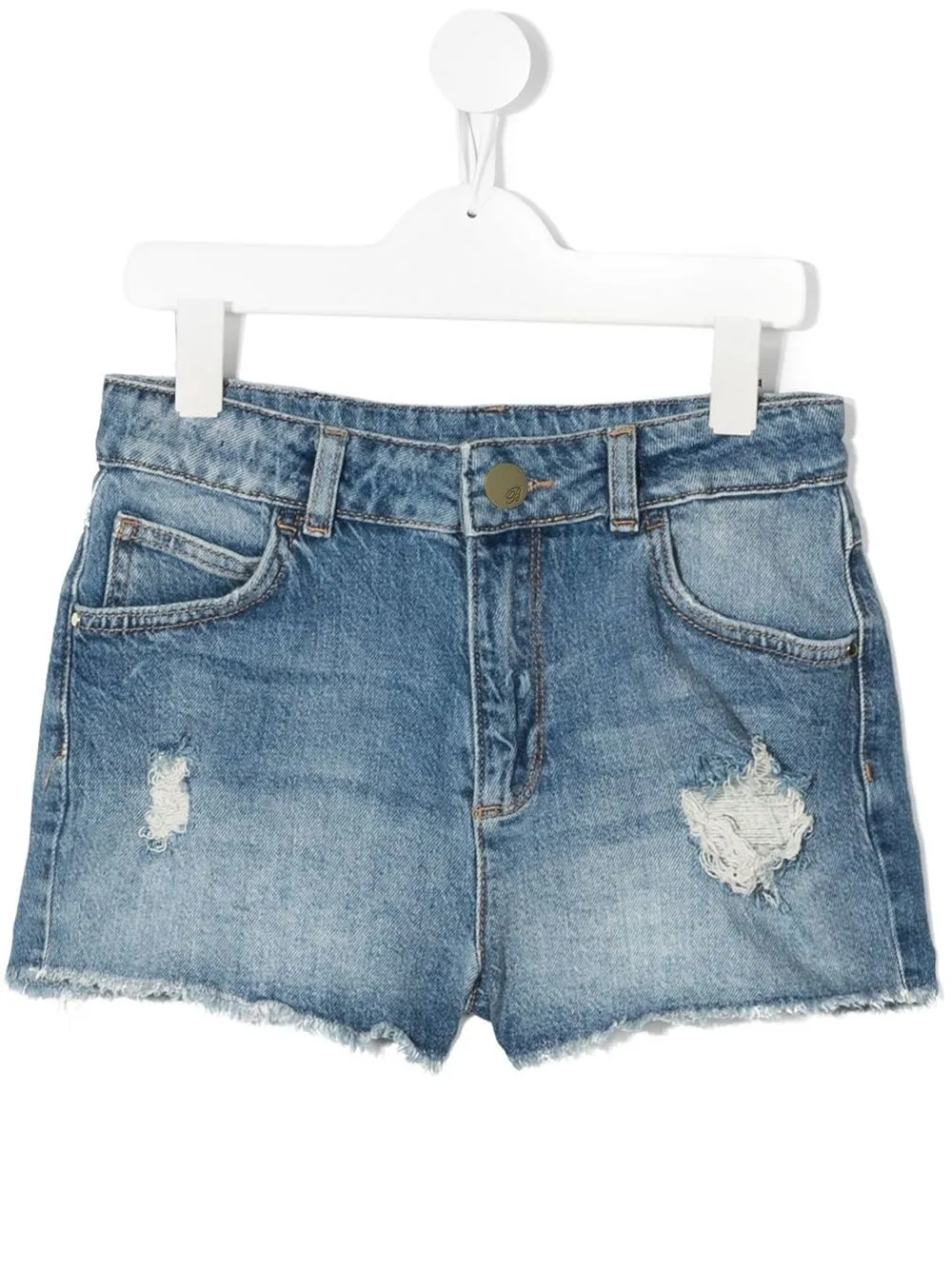 

Miss Blumarine distressed-detail shorts - Blue