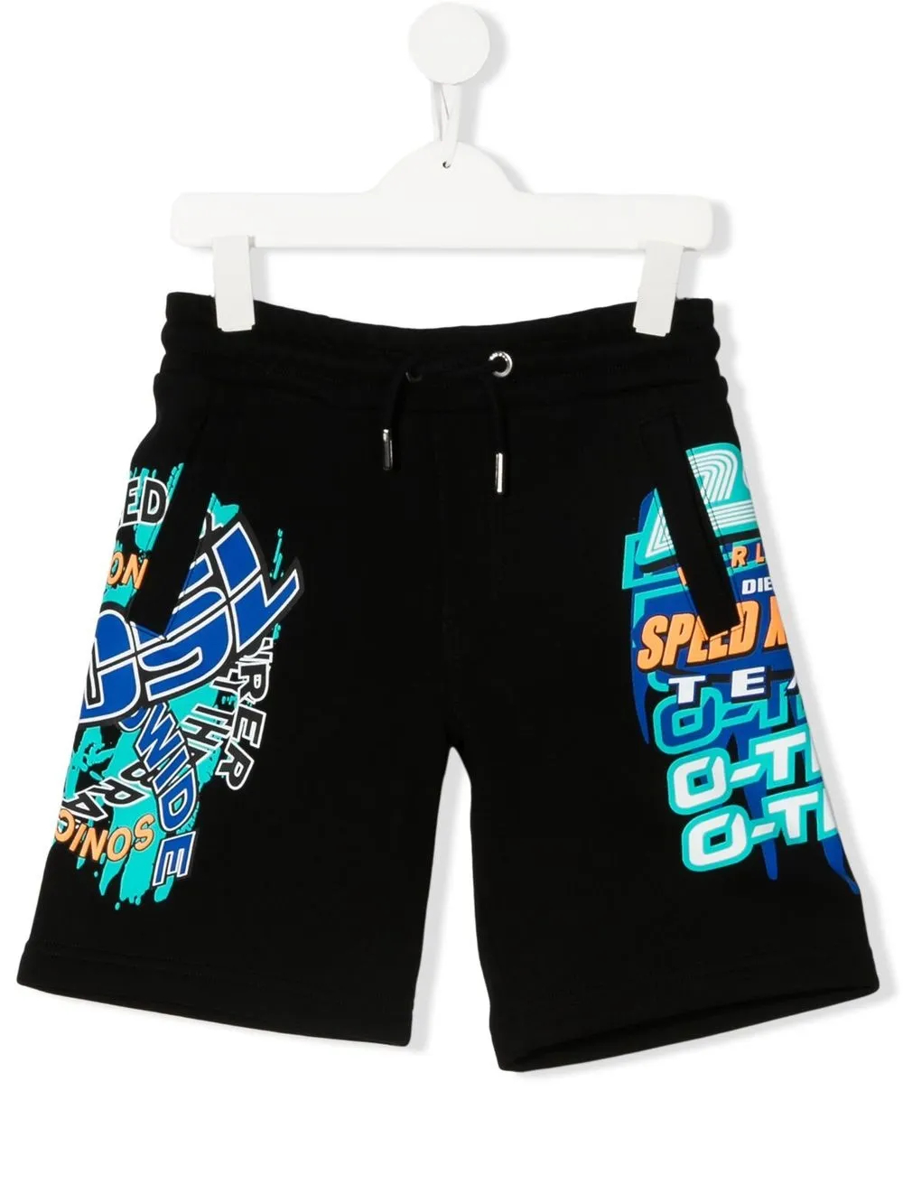 

Diesel Kids shorts con estampado gráfico - Negro