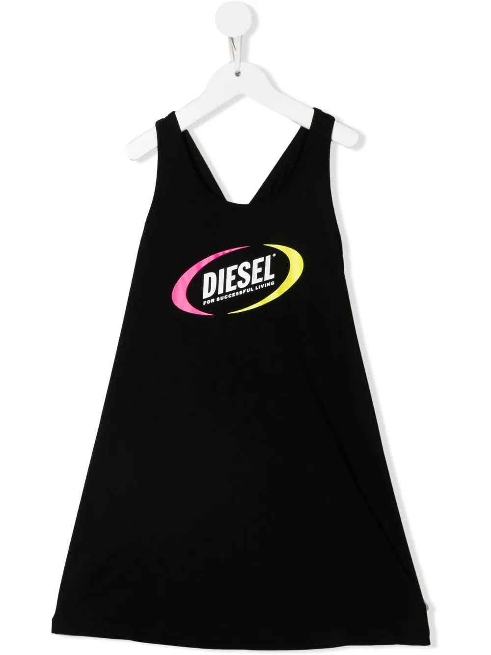 

Diesel Kids vestido con logo estampado - Negro