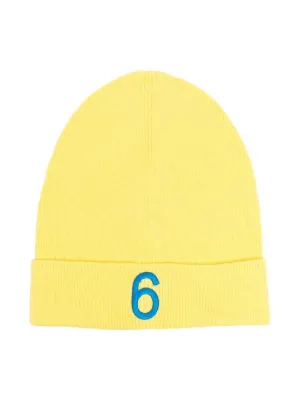 MM6 Maison Margiela Kids Black Logo Beanie MM6 Maison Margiela
