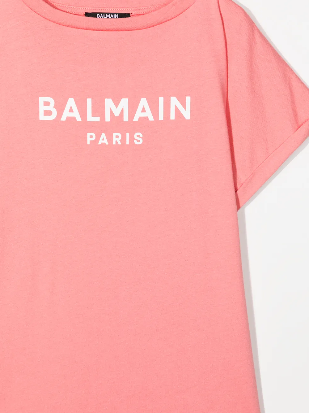  Balmain Kids Logo-print Cotton T-shirt - Pink 