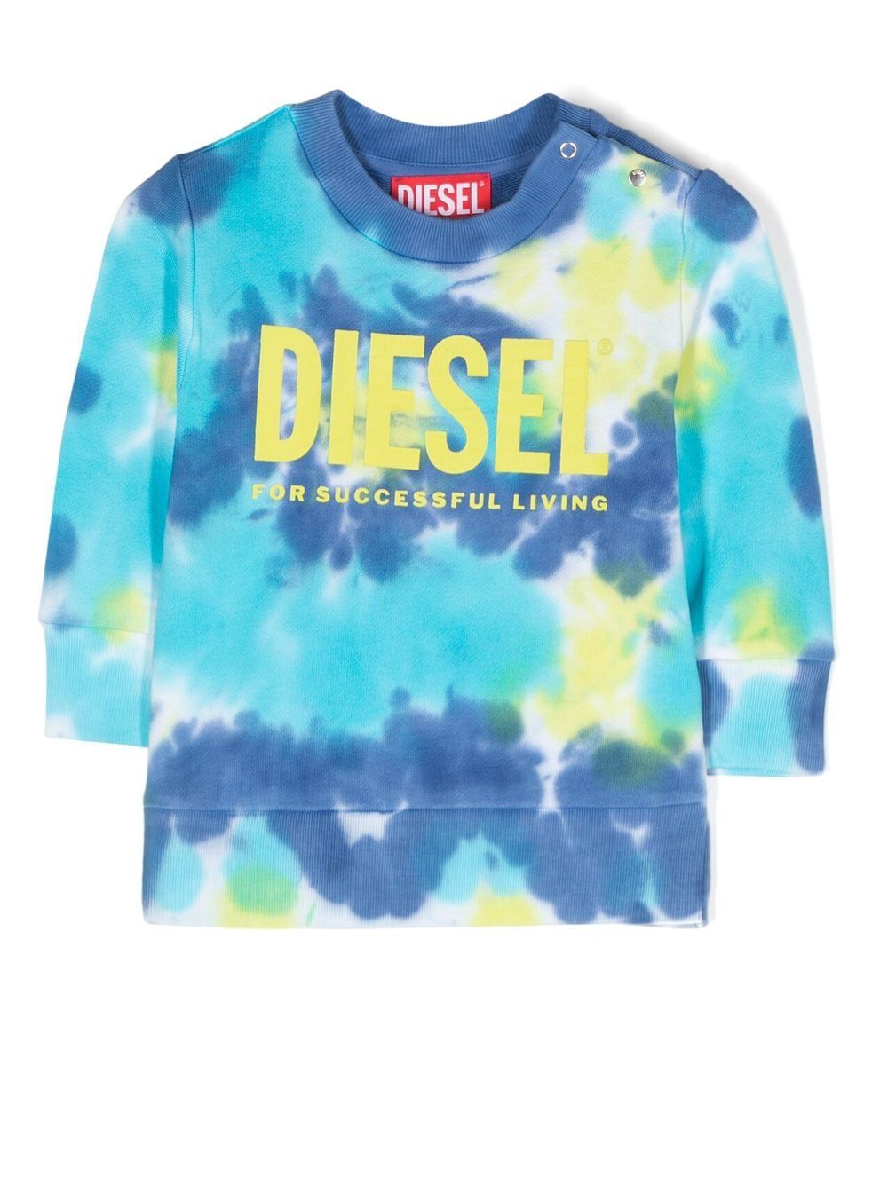 

Diesel Kids sudadera con logo y estampado tie-dye - Azul