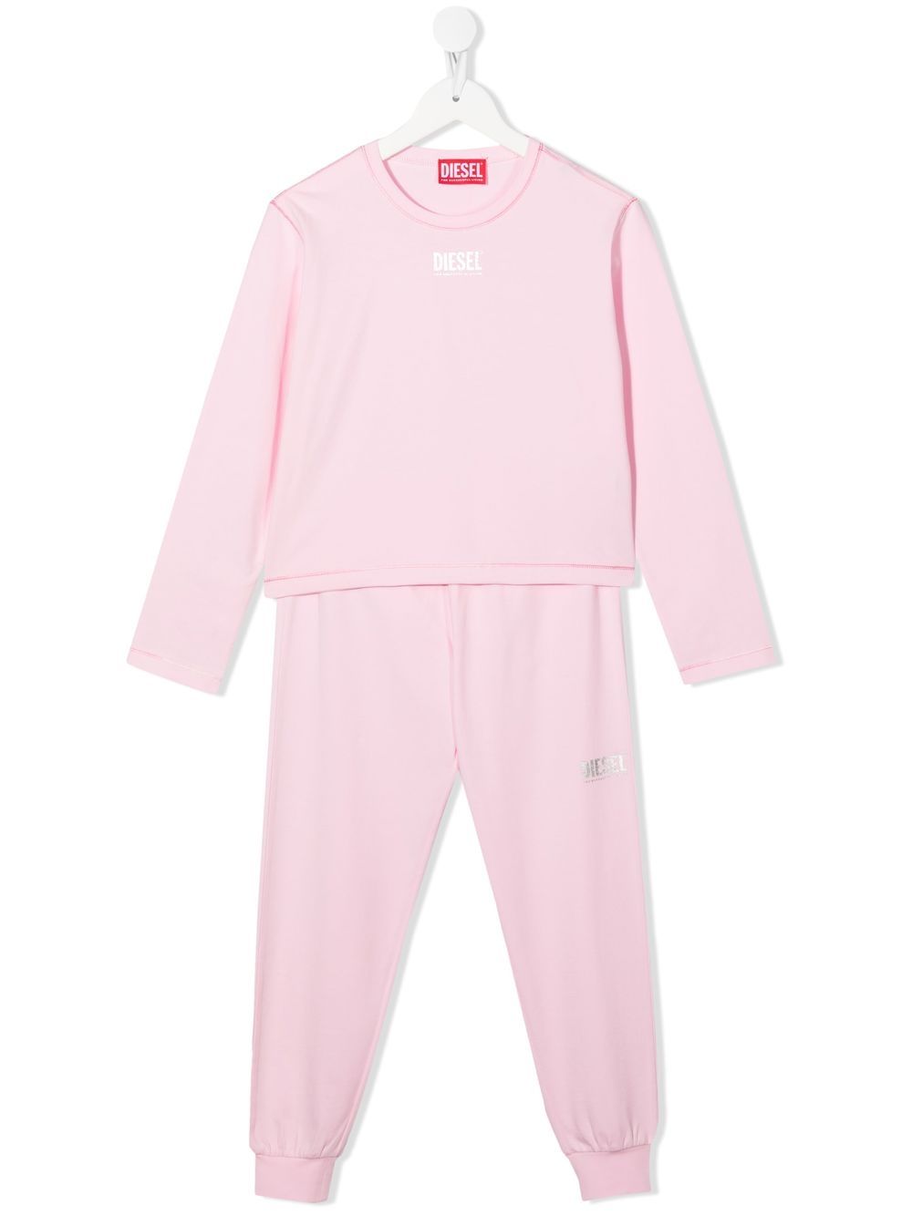 

Diesel Kids pijama con logo estampado - Rosado